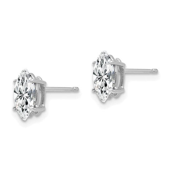 14kt White Gold 8x4mm Marquise Cubic Zirconia earring