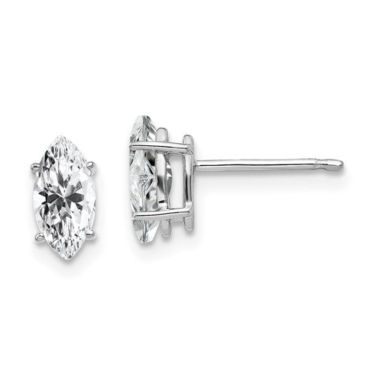 14kt White Gold 8x4mm Marquise Cubic Zirconia earring