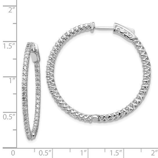 14kt White Gold Round Hoop w/Safety Clasp Earring Mountings