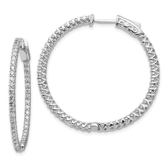 14kt White Gold Round Hoop w/Safety Clasp Earring Mountings