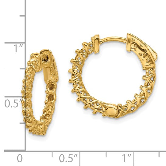 14kt Yellow Gold Round Hoop w/Safety Clasp Earring Mountings