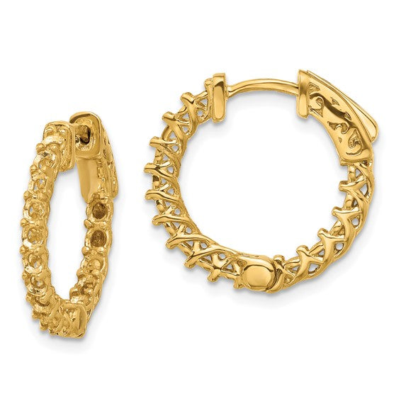 14kt Yellow Gold Round Hoop w/Safety Clasp Earring Mountings