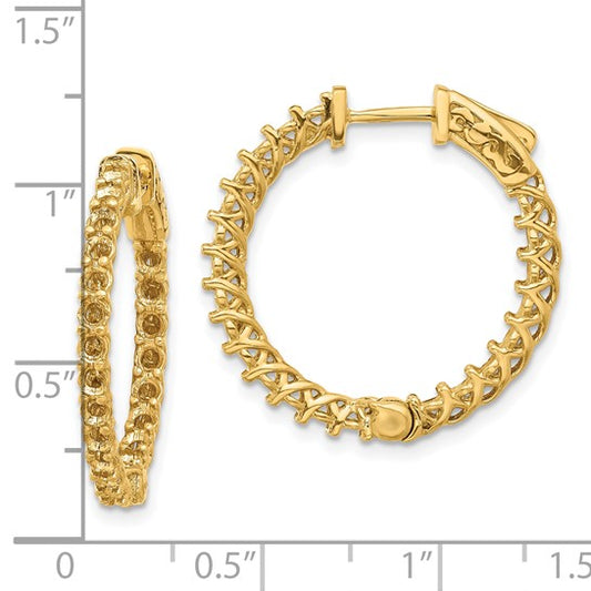 14kt Yellow Gold Round Hoop w/Safety Clasp Earring Mountings