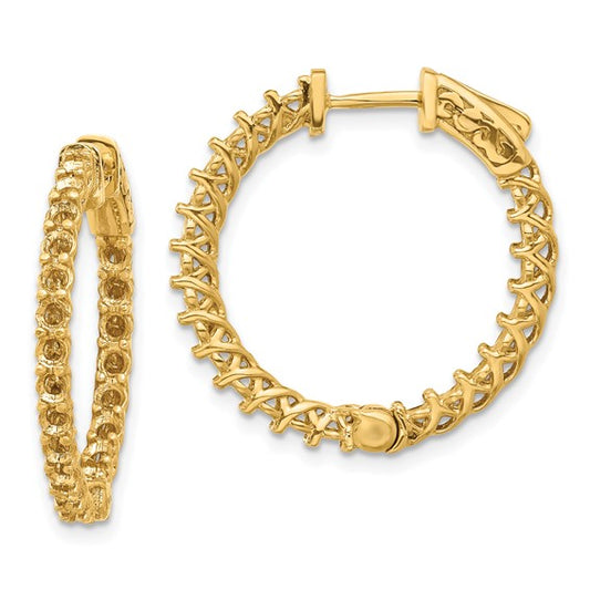 14kt Yellow Gold Round Hoop w/Safety Clasp Earring Mountings