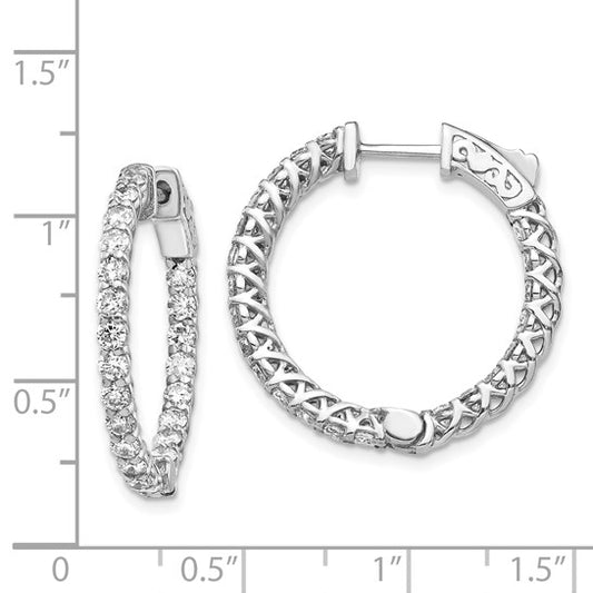 14kt White Gold Round Hoop w/Safety Clasp Earring Mountings