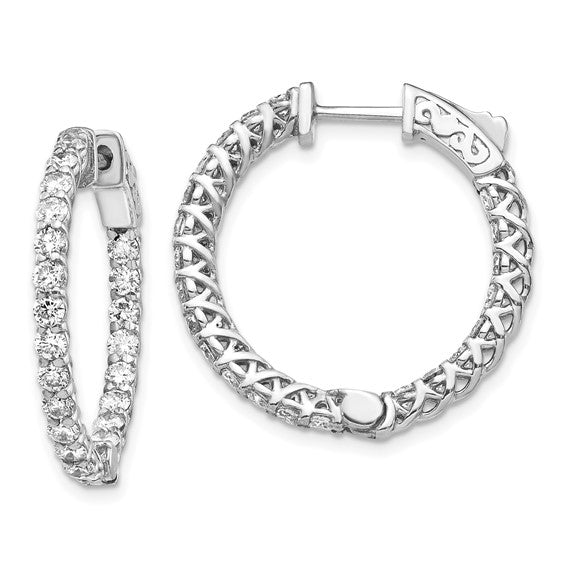 14kt White Gold Round Hoop w/Safety Clasp Earring Mountings
