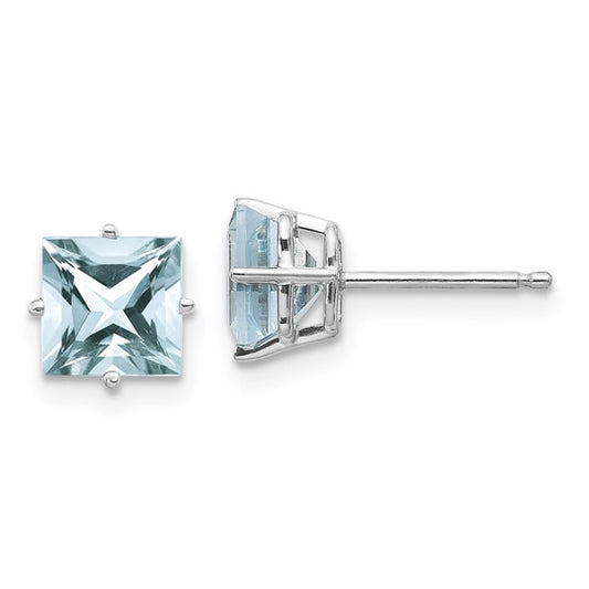 14kt White Gold Aquamarine Earrings