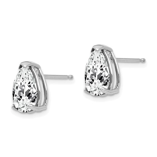 14kt White Gold Cubic Zirconia Pear Stud Earrings