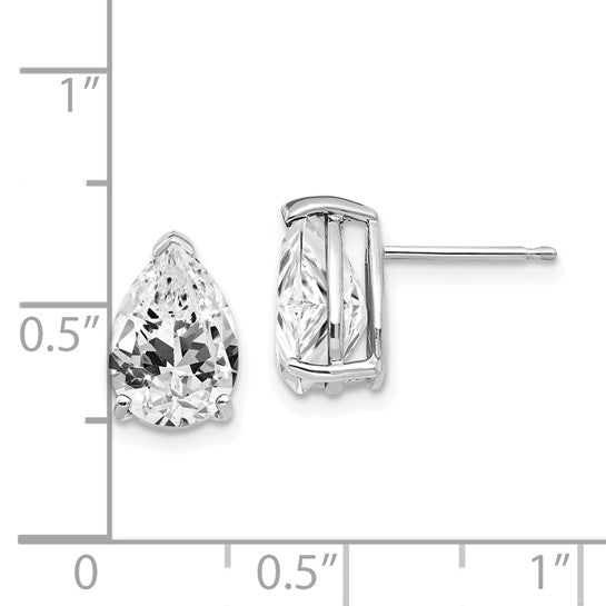 14kt White Gold Cubic Zirconia Pear Stud Earrings