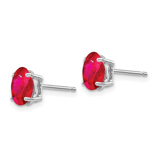 14kt White Gold Ruby Earrings