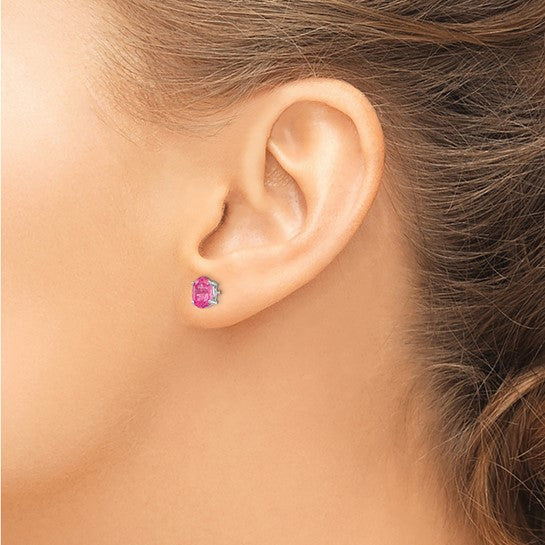 14kt White Gold Pink Spinel Earrings