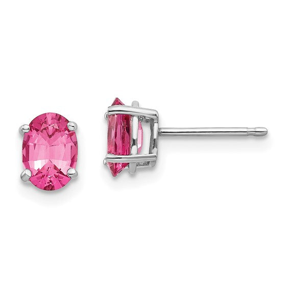 14kt White Gold Pink Spinel Earrings