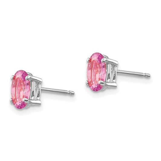 14kt White Gold Pink Sapphire Earrings
