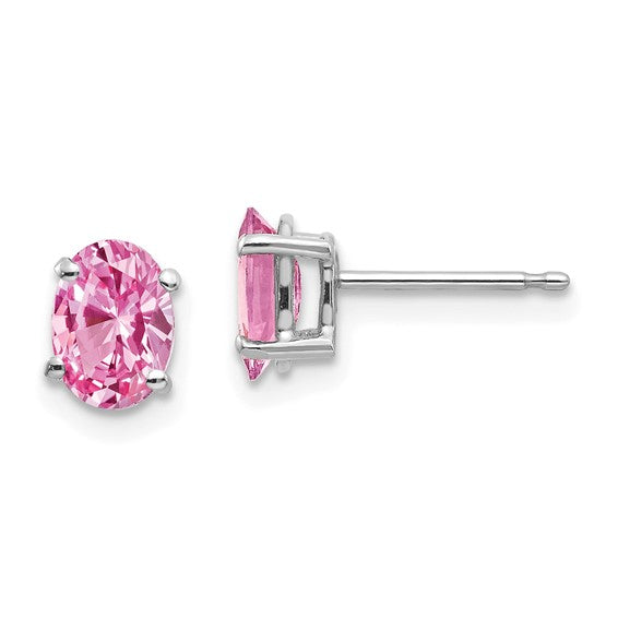14kt White Gold Pink Sapphire Earrings