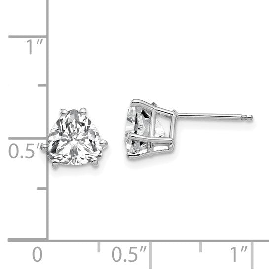 14kt White Gold Cubic Zirconia Trillion Stud Earrings