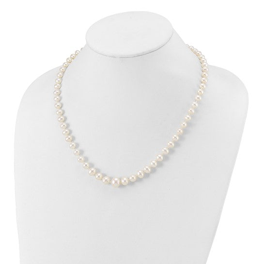 14kt Yellow Gold 4-9mm White Freshwater Cultured Pearl Graduated 18 inch Necklace