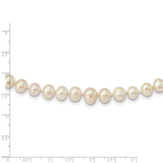 14kt Yellow Gold 4-9mm White Freshwater Cultured Pearl Graduated 18 inch Necklace