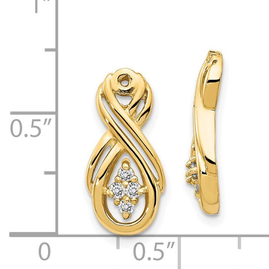 14kt Yellow Gold A Infinity Diamond Earring Jacket
