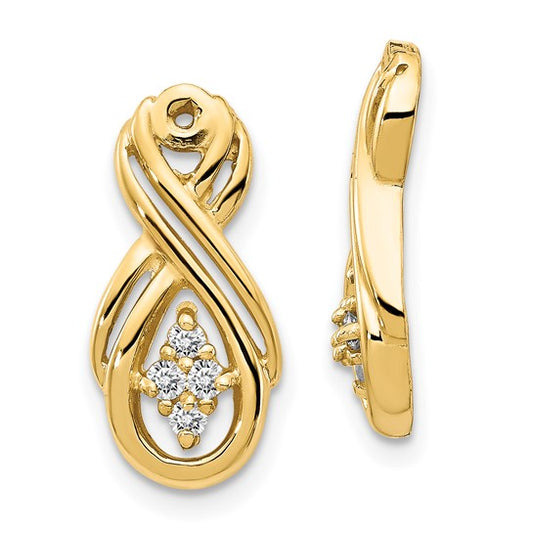 14kt Yellow Gold A Infinity Diamond Earring Jacket