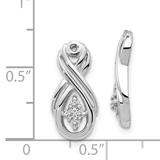 14kt White Gold AA Infinity Diamond Earring Jacket