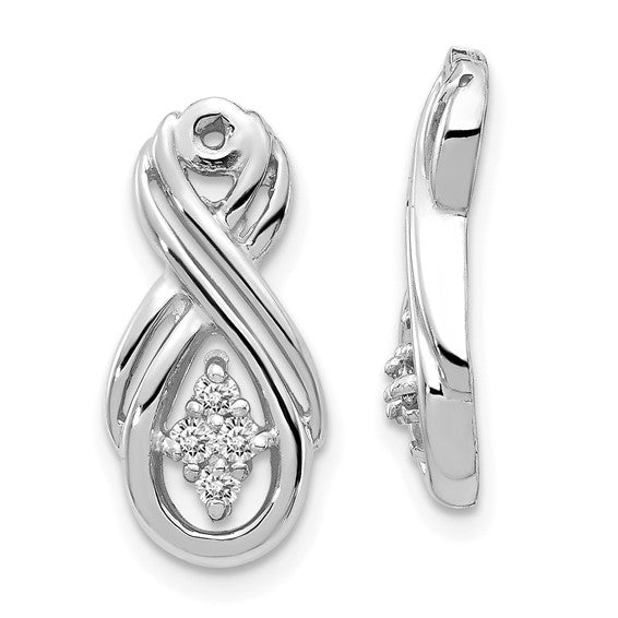 14kt White Gold AA Infinity Diamond Earring Jacket