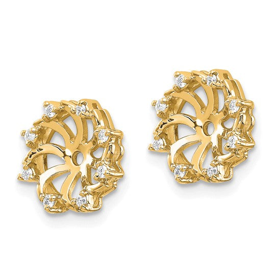 14kt Yellow Gold AAA Diamond Earring Jacket