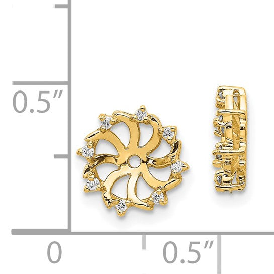14kt Yellow Gold AAA Diamond Earring Jacket