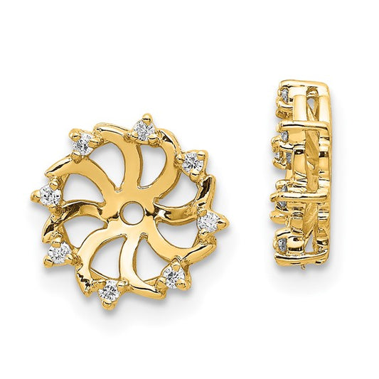 14kt Yellow Gold AAA Diamond Earring Jacket