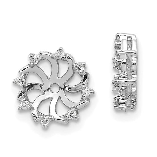 14kt White Gold A Diamond Earring Jacket