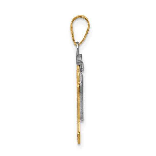 14kt Two-Tone Small Boy with Hat on Right Engravable Charm