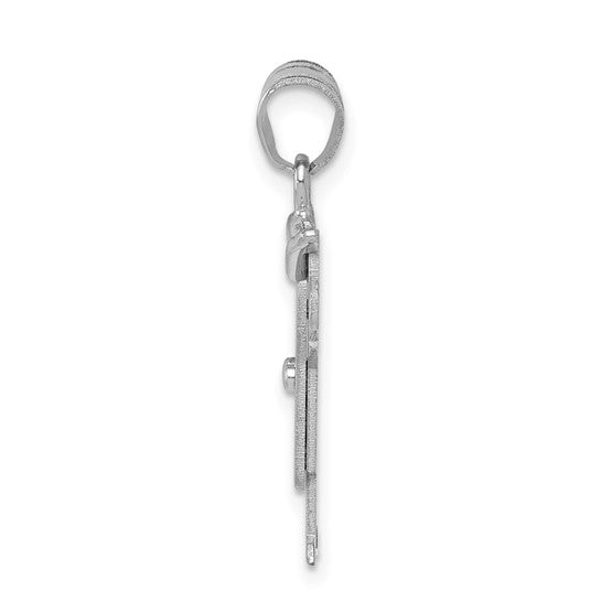 14kt White Gold Small Boy with Hat on Left Engravable Charm