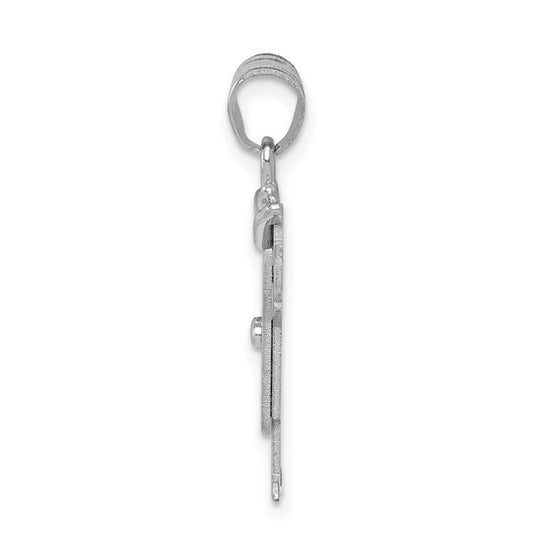 14kt White Gold Small Boy with Hat on Left Engravable Charm