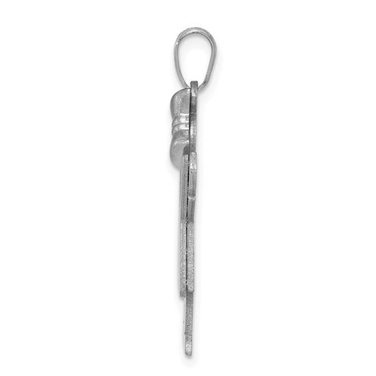 14kt White Gold Medium Girl with Bow on Right Engravable Charm