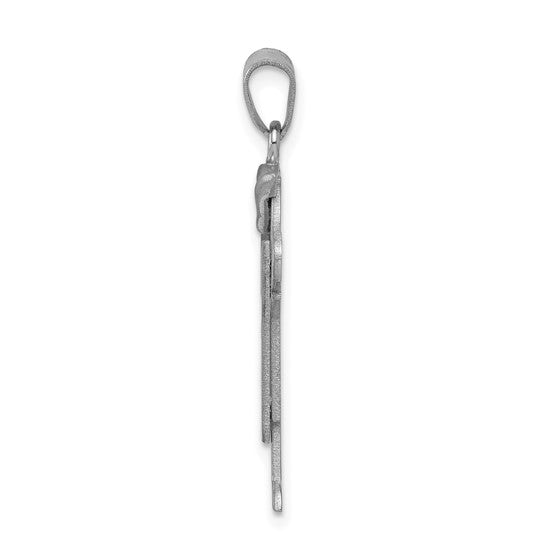14kt White Gold Medium Boy with Hat on Left Engravable Charm