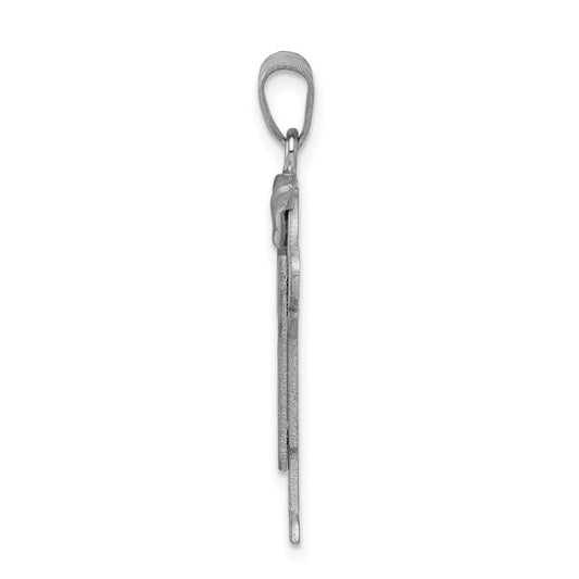 14kt White Gold Medium Boy with Hat on Left Engravable Charm