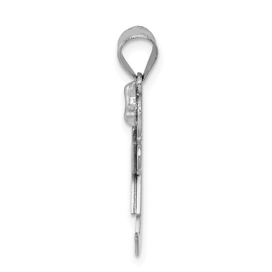 14kt White Gold AA Diamond Kid Pendant