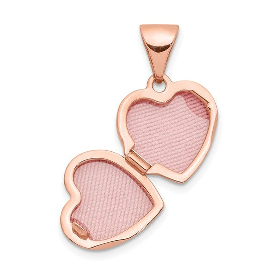 14kt Rose Gold 10mm Floral Heart Locket