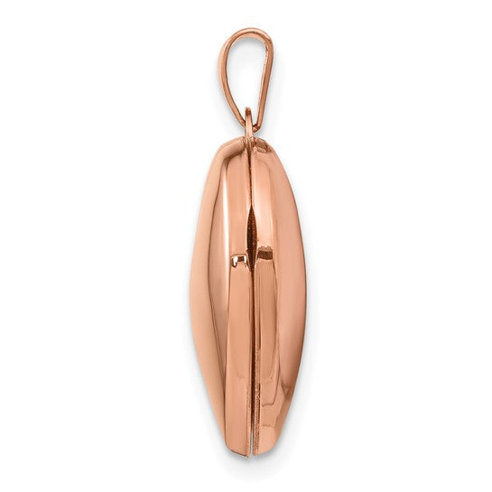 14kt Rose Gold 18mm Domed Heart Locket