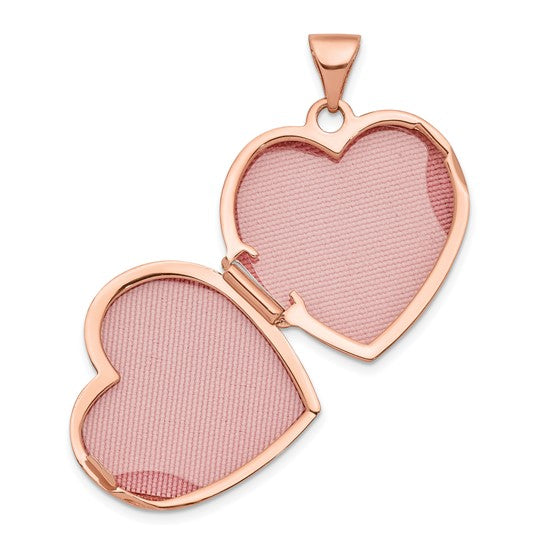 14kt Rose Gold 18mm Scrolled Love You Always Heart Locket