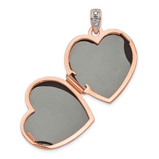 14kt Rose Gold w/ Diamond Vintage 18mm Heart Locket