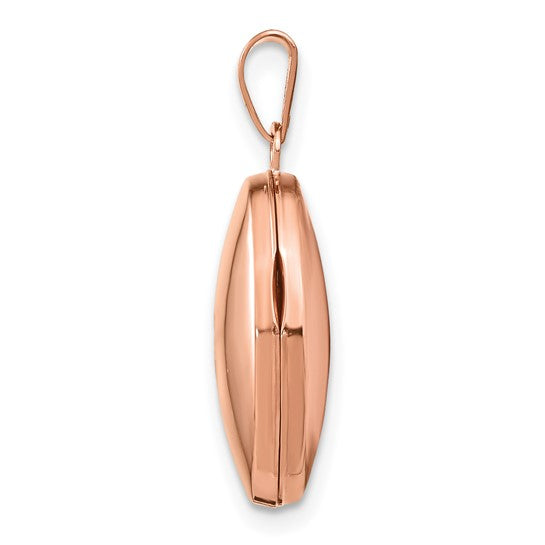 14kt Rose Gold 17mm Diamond Oval Locket