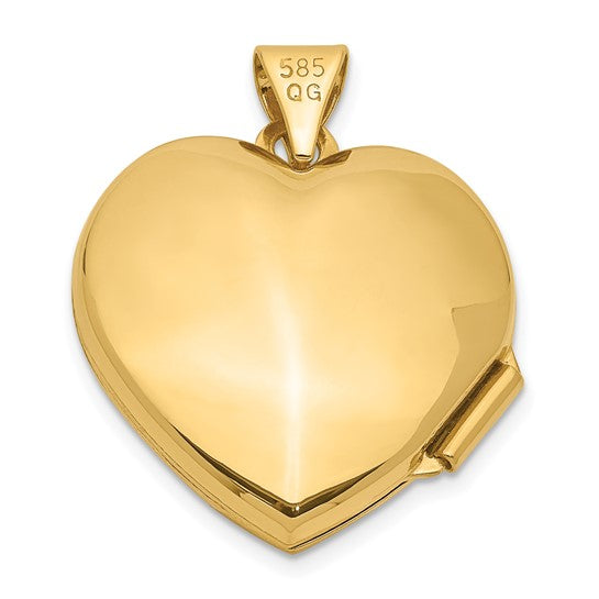 14kt Yellow Gold 18mm Tree Heart Locket