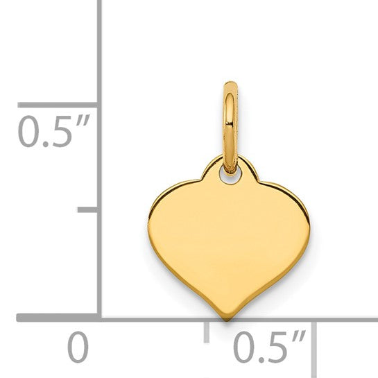 14KT Yellow Gold Heart Disc Charm