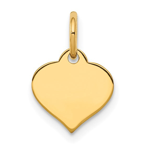14KT Yellow Gold Heart Disc Charm