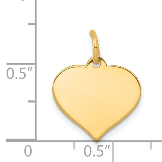 14KT Yellow Gold Heart Disc Charm