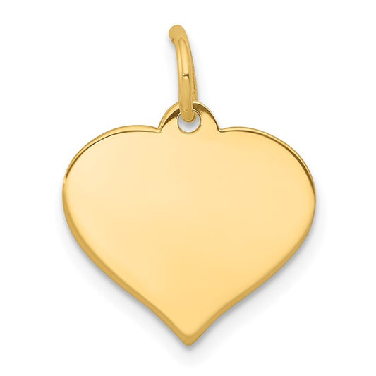 14KT Yellow Gold Heart Disc Charm