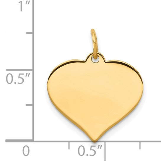 14KT Yellow Gold Heart Disc Charm