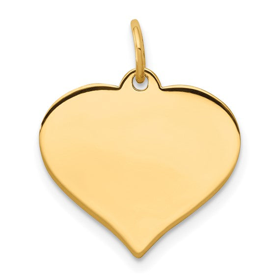 14KT Yellow Gold Heart Disc Charm