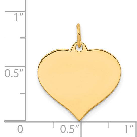 14kt Yellow Gold Heart Disc Charm
