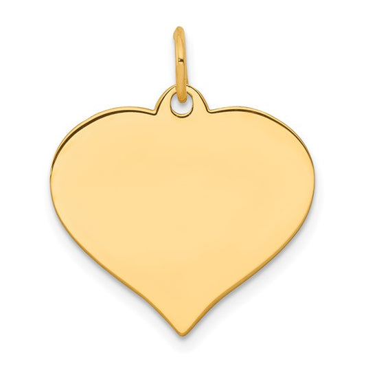 14KT Yellow Gold Heart Disc Charm
